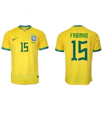 Brasilien Fabinho #15 Hemmatröja VM 2022 Korta ärmar
